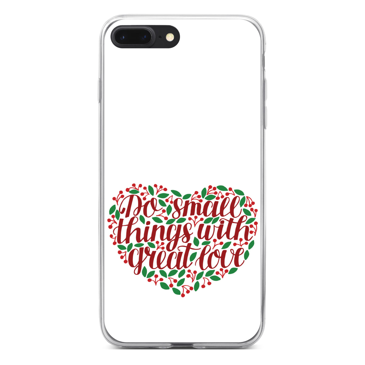 Do Small Things With Great Love, Floral Clear Shockproof iPhone Case, view 6