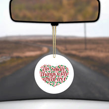DistinctInk® Hanging Ceramic Christmas Tree Ornament with Gold String - Great Gift / Present - 2 3/4 inch Diameter - Do Small Things With Great Love - Floral