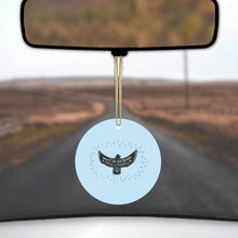 DistinctInk® Hanging Ceramic Christmas Tree Ornament with Gold String - Great Gift / Present - 2 3/4 inch Diameter - MountUp with Wings Like Eagles