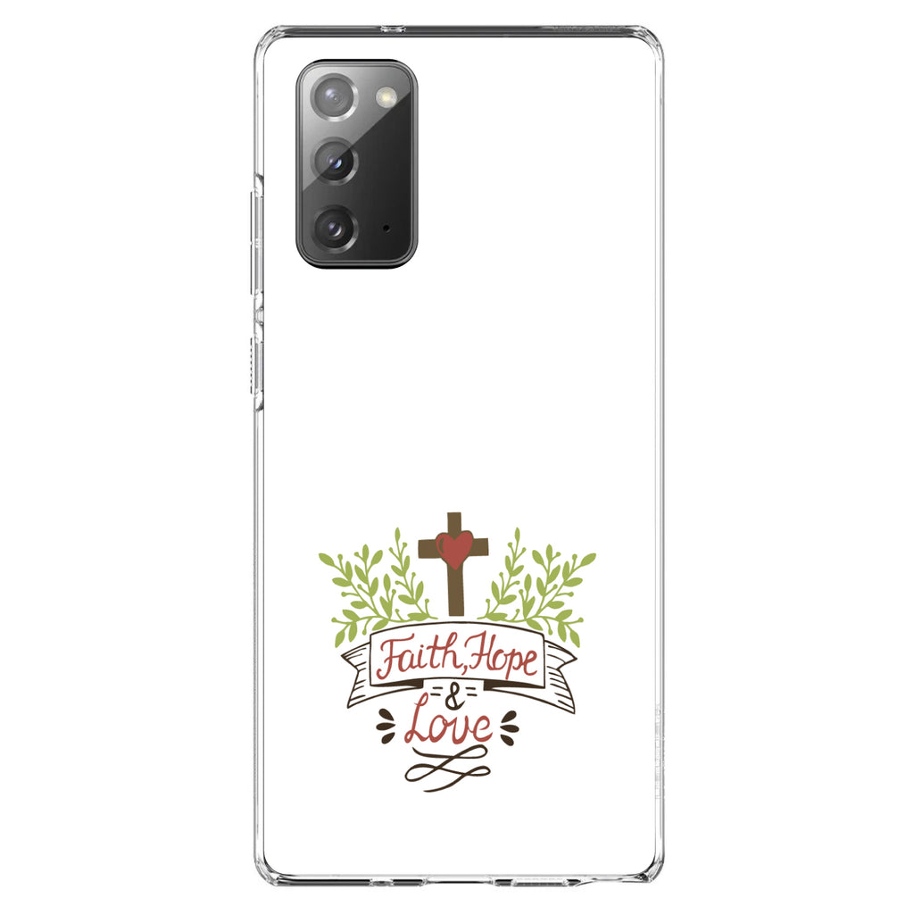 Faith, Hope & Love, Cross & Leaves Clear Shockproof iPhone Case, view 7