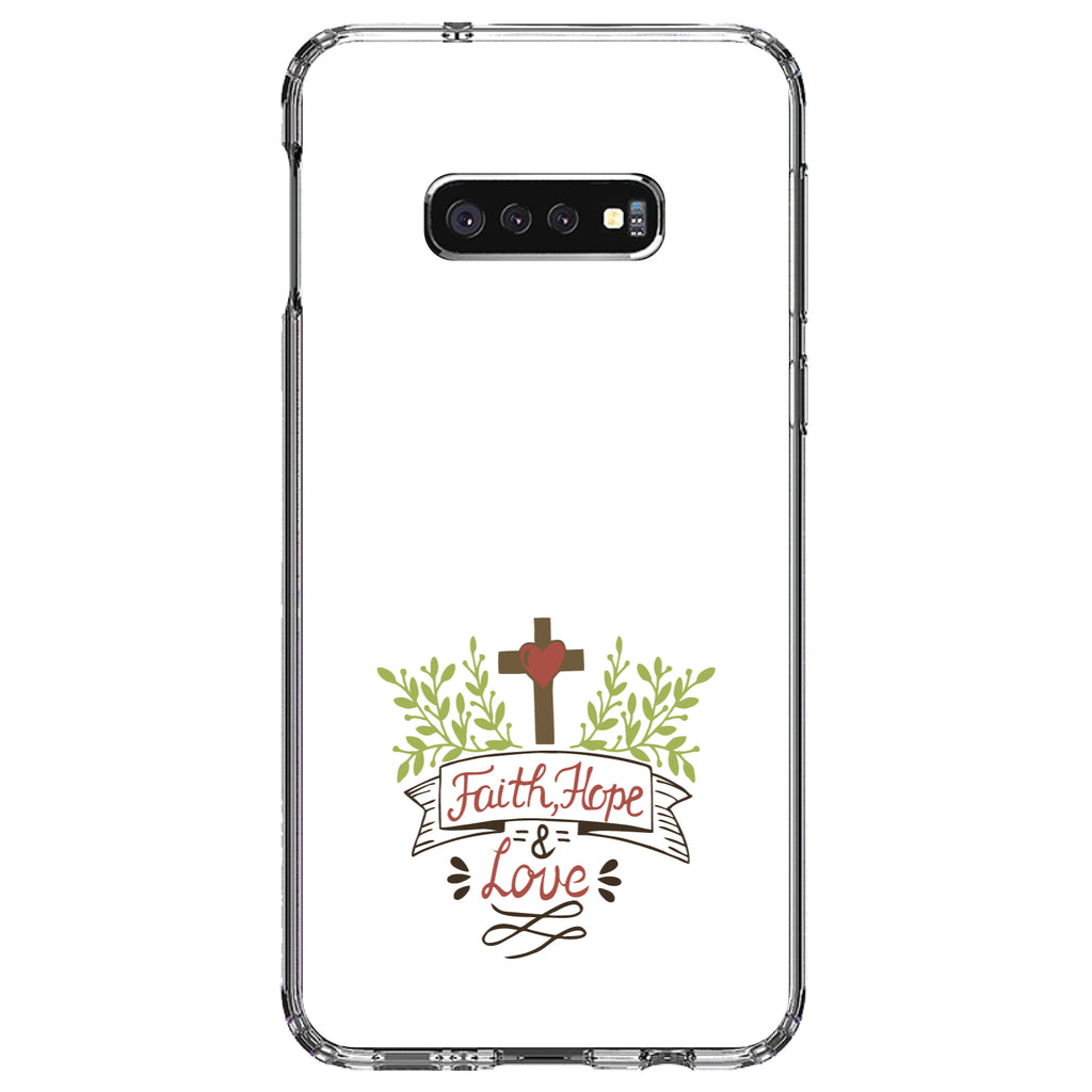 Faith, Hope & Love, Cross & Leaves Clear Shockproof iPhone Case, view 18