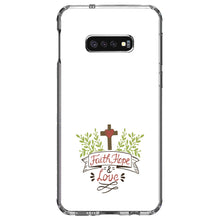 DistinctInk® Clear Shockproof Hybrid Case for Apple iPhone / Samsung Galaxy / Google Pixel - Faith, Hope & Love  - Cross & Leaves