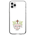 Faith, Hope & Love, Cross & Leaves Clear Shockproof iPhone Case