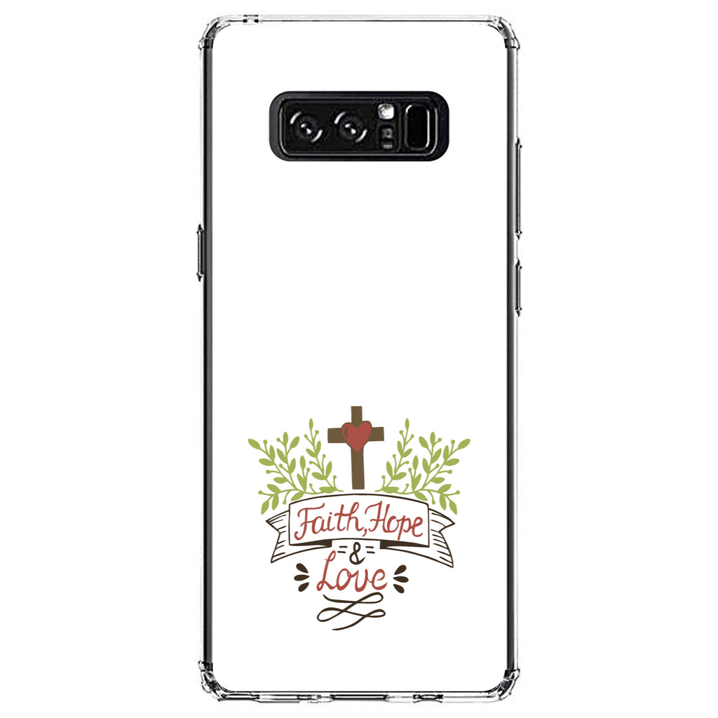 Faith, Hope & Love, Cross & Leaves Clear Shockproof iPhone Case, view 12