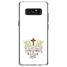 DistinctInk® Clear Shockproof Hybrid Case for Apple iPhone / Samsung Galaxy / Google Pixel - Faith, Hope & Love  - Cross & Leaves