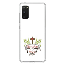 DistinctInk® Clear Shockproof Hybrid Case for Apple iPhone / Samsung Galaxy / Google Pixel - Faith, Hope & Love  - Cross & Leaves