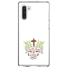 DistinctInk® Clear Shockproof Hybrid Case for Apple iPhone / Samsung Galaxy / Google Pixel - Faith, Hope & Love  - Cross & Leaves