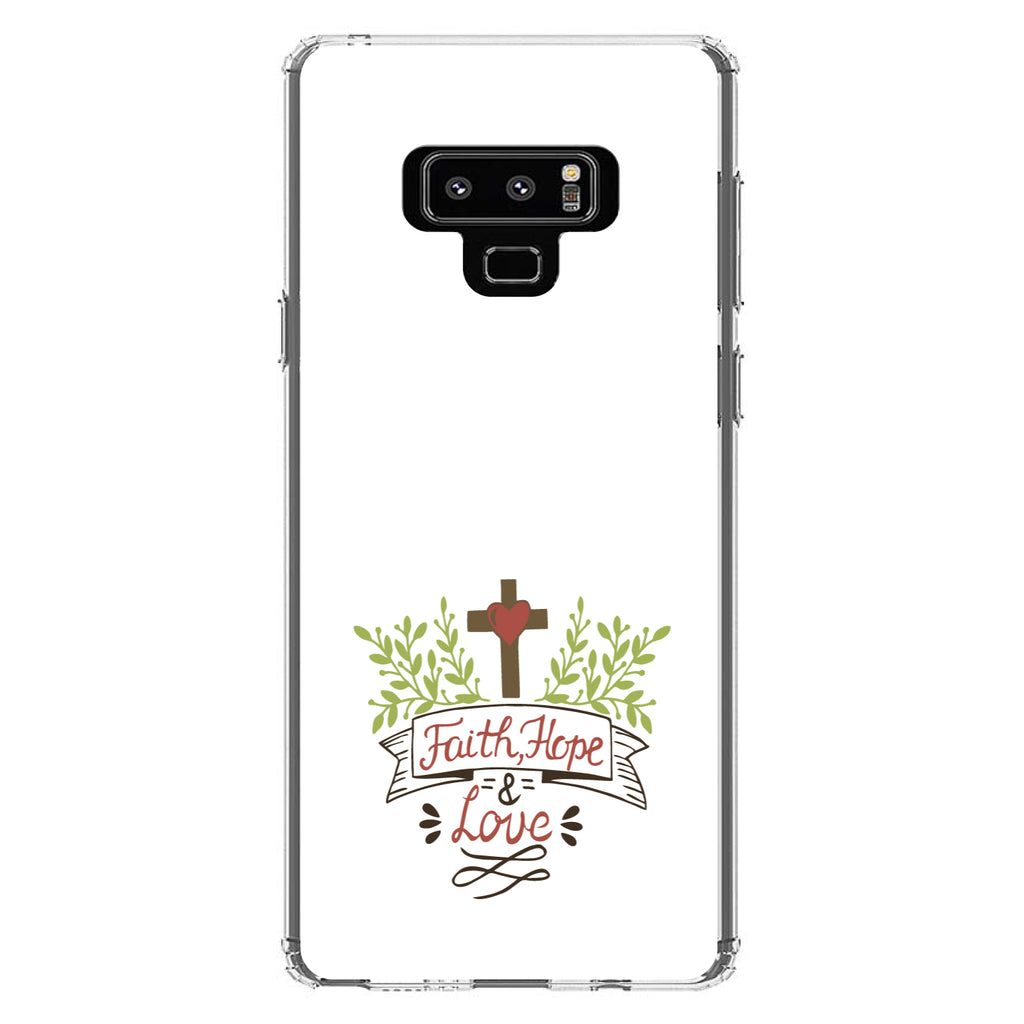 Faith, Hope & Love, Cross & Leaves Clear Shockproof iPhone Case, view 11