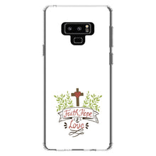 DistinctInk® Clear Shockproof Hybrid Case for Apple iPhone / Samsung Galaxy / Google Pixel - Faith, Hope & Love  - Cross & Leaves