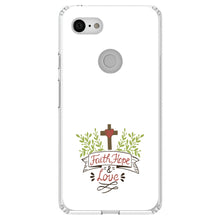 DistinctInk® Clear Shockproof Hybrid Case for Apple iPhone / Samsung Galaxy / Google Pixel - Faith, Hope & Love  - Cross & Leaves