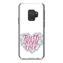 DistinctInk® Clear Shockproof Hybrid Case for Apple iPhone / Samsung Galaxy / Google Pixel - Faith / Hope / Love - Floral