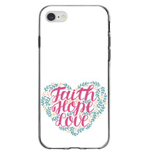 DistinctInk® Clear Shockproof Hybrid Case for Apple iPhone / Samsung Galaxy / Google Pixel - Faith / Hope / Love - Floral