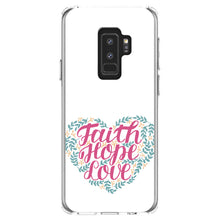 DistinctInk® Clear Shockproof Hybrid Case for Apple iPhone / Samsung Galaxy / Google Pixel - Faith / Hope / Love - Floral