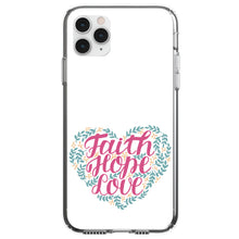 DistinctInk® Clear Shockproof Hybrid Case for Apple iPhone / Samsung Galaxy / Google Pixel - Faith / Hope / Love - Floral