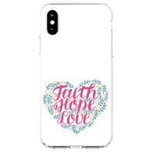 DistinctInk® Clear Shockproof Hybrid Case for Apple iPhone / Samsung Galaxy / Google Pixel - Faith / Hope / Love - Floral