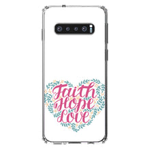 DistinctInk® Clear Shockproof Hybrid Case for Apple iPhone / Samsung Galaxy / Google Pixel - Faith / Hope / Love - Floral