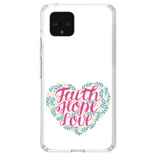 DistinctInk® Clear Shockproof Hybrid Case for Apple iPhone / Samsung Galaxy / Google Pixel - Faith / Hope / Love - Floral
