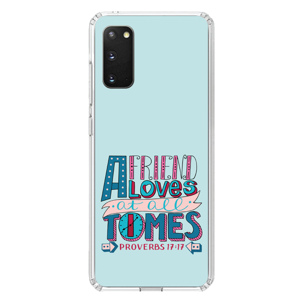 Proverbs 17:17, Clock, Friend Loves at All Times Clear Shockproof iPhone Case, view 13