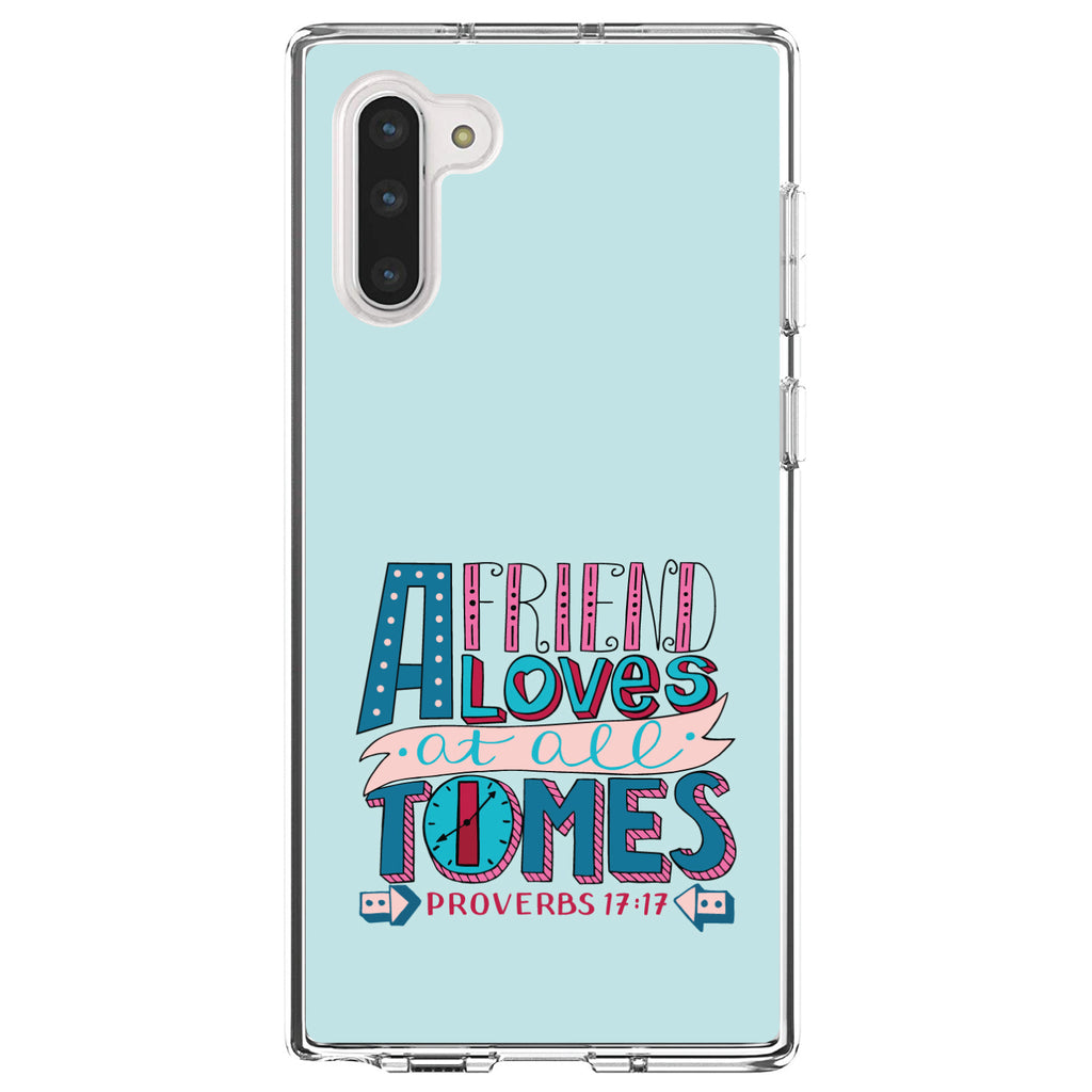 Proverbs 17:17, Clock, Friend Loves at All Times Clear Shockproof iPhone Case, view 9