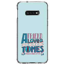 DistinctInk® Clear Shockproof Hybrid Case for Apple iPhone / Samsung Galaxy / Google Pixel - Proverbs 17:17 - Clock - Friend Loves at All Times