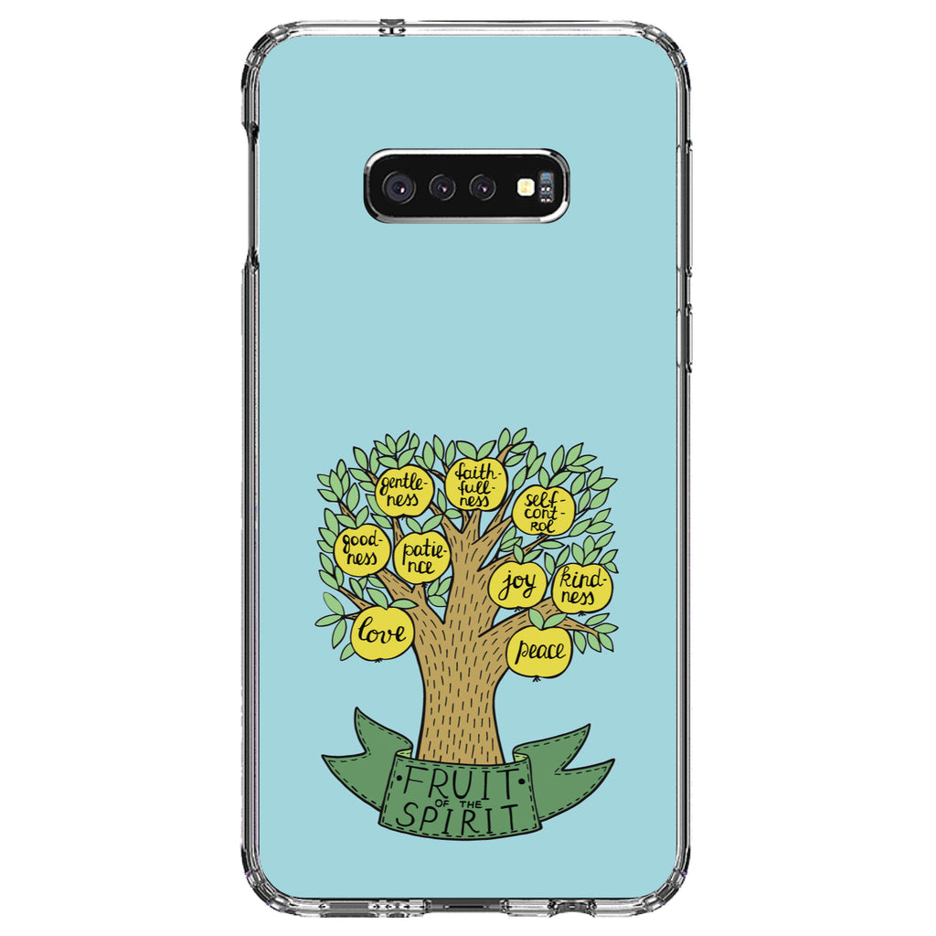 Fruit of the Spirith, Tree, Yellow Teal Clear Shockproof iPhone Case, view 18