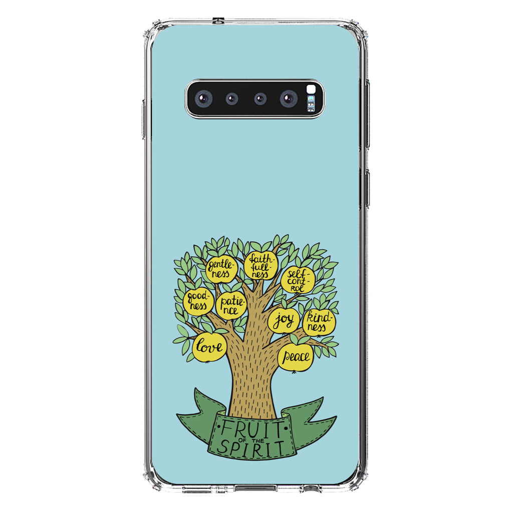 Fruit of the Spirith, Tree, Yellow Teal Clear Shockproof iPhone Case, view 17