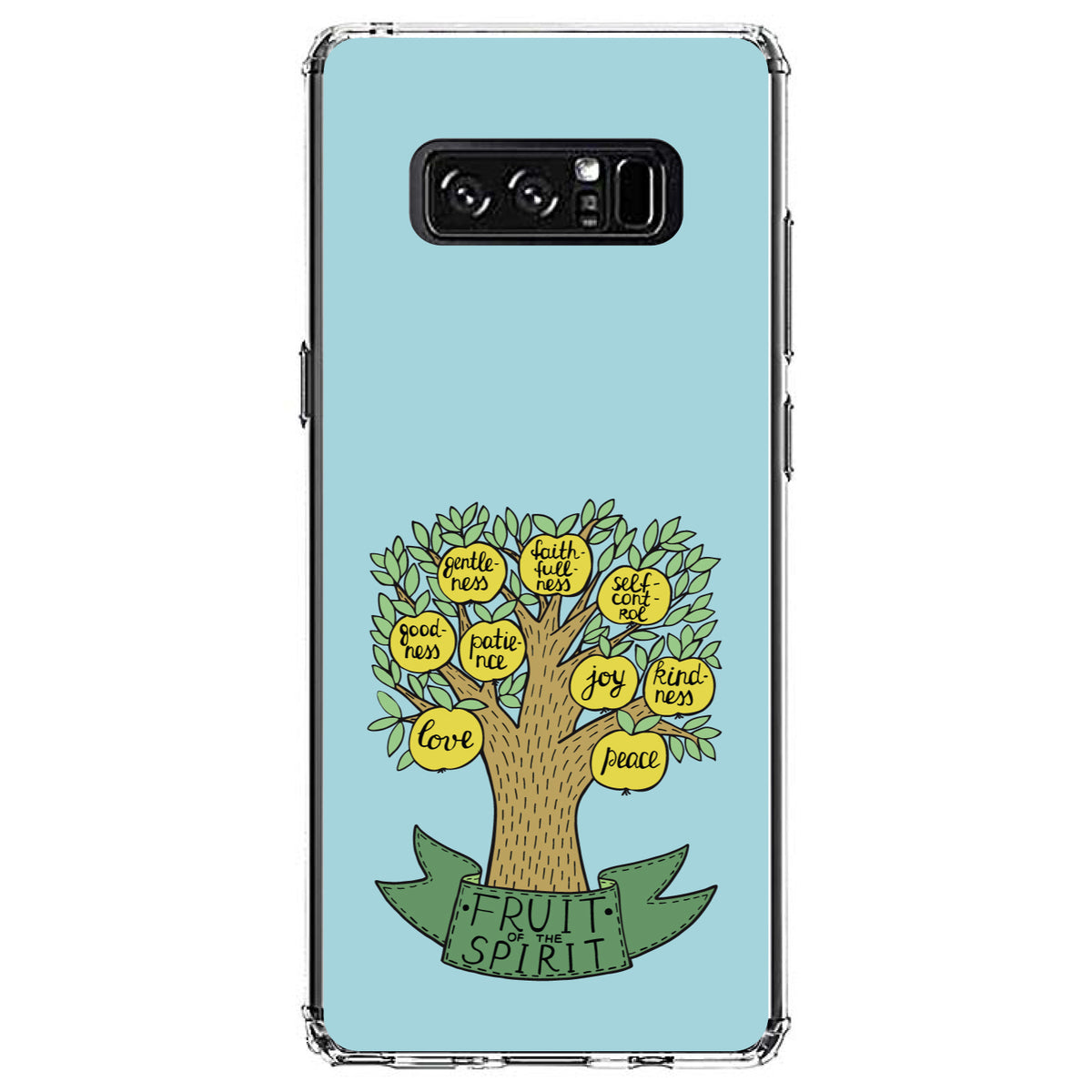 Fruit of the Spirith, Tree, Yellow Teal Clear Shockproof iPhone Case, view 12