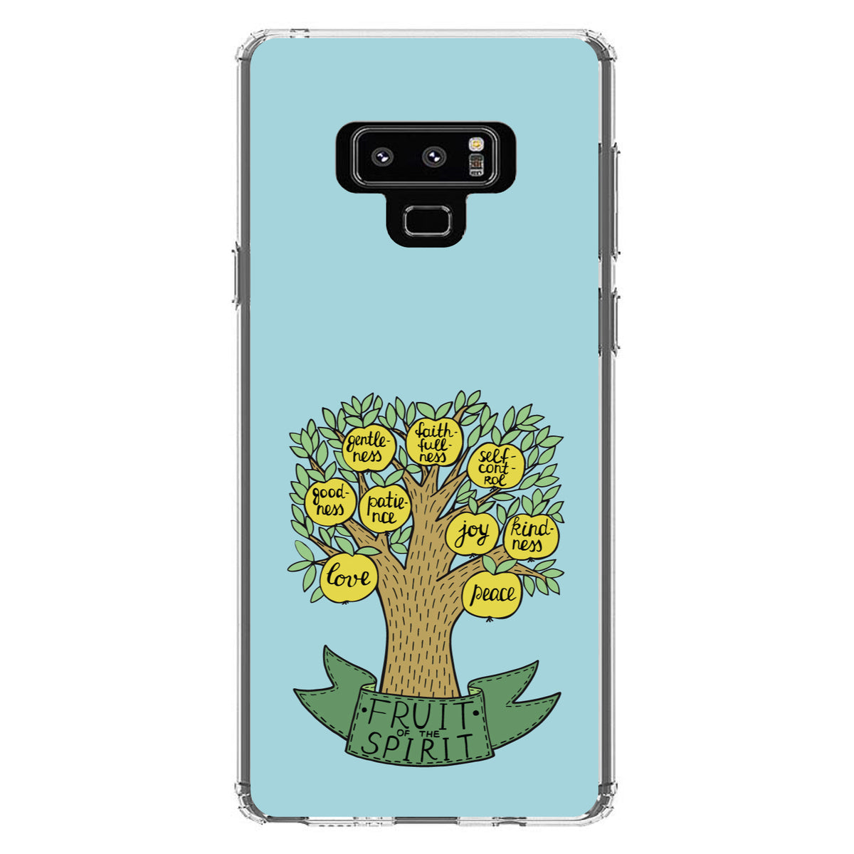 Fruit of the Spirith, Tree, Yellow Teal Clear Shockproof iPhone Case, view 11
