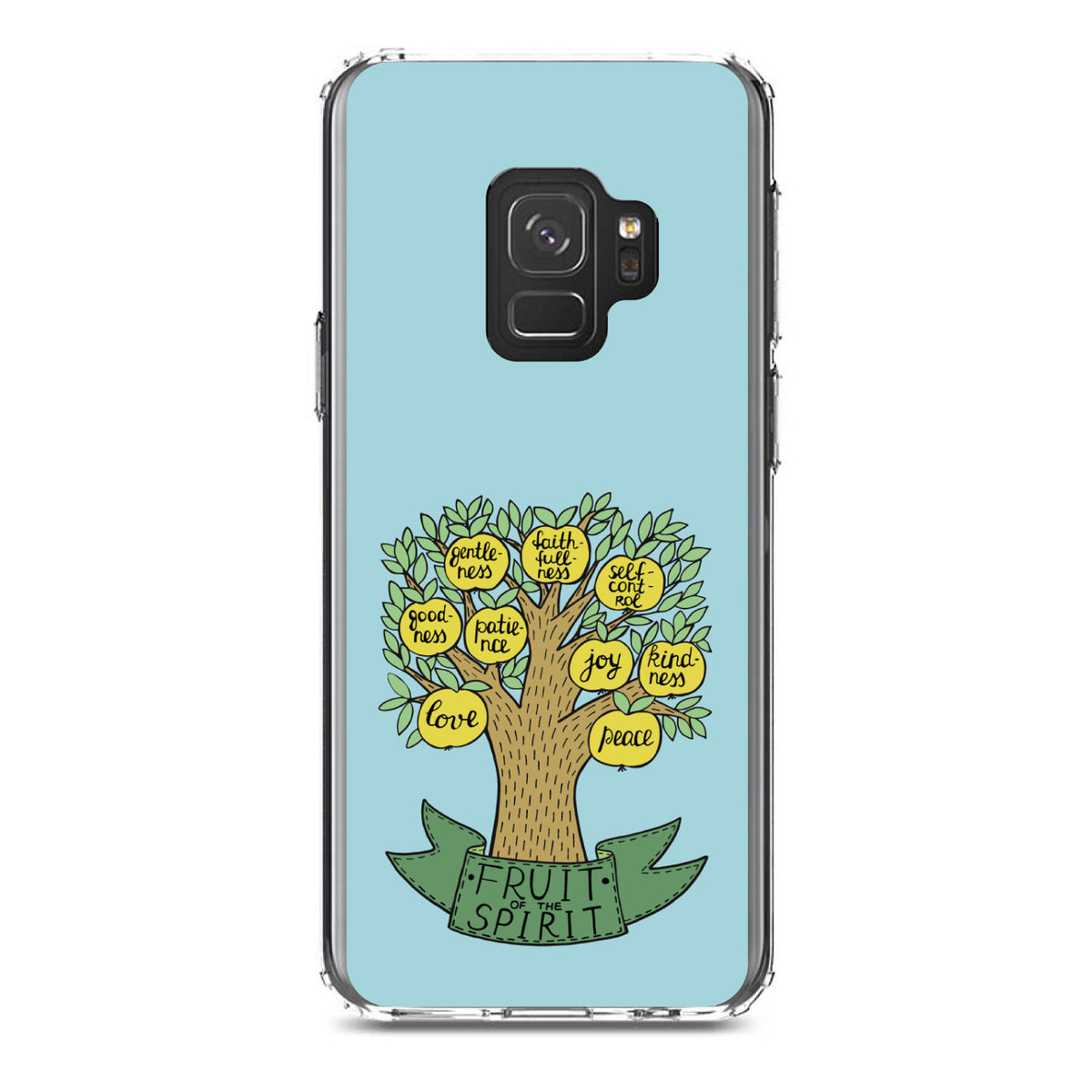 Fruit of the Spirith, Tree, Yellow Teal Clear Shockproof iPhone Case, view 19