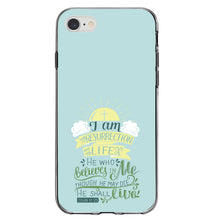 DistinctInk® Clear Shockproof Hybrid Case for Apple iPhone / Samsung Galaxy / Google Pixel - John 11:25 - I am the Resurrection and the Life