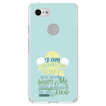 DistinctInk® Clear Shockproof Hybrid Case for Apple iPhone / Samsung Galaxy / Google Pixel - John 11:25 - I am the Resurrection and the Life