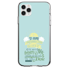 DistinctInk® Clear Shockproof Hybrid Case for Apple iPhone / Samsung Galaxy / Google Pixel - John 11:25 - I am the Resurrection and the Life