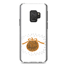 DistinctInk® Clear Shockproof Hybrid Case for Apple iPhone / Samsung Galaxy / Google Pixel - In Everything Give Thanks - Orange White