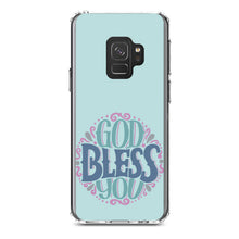 DistinctInk® Clear Shockproof Hybrid Case for Apple iPhone / Samsung Galaxy / Google Pixel - God Bless You - Circle Floral
