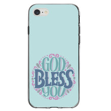 DistinctInk® Clear Shockproof Hybrid Case for Apple iPhone / Samsung Galaxy / Google Pixel - God Bless You - Circle Floral