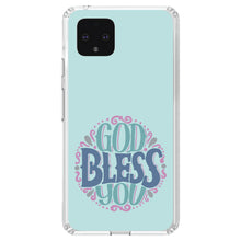 DistinctInk® Clear Shockproof Hybrid Case for Apple iPhone / Samsung Galaxy / Google Pixel - God Bless You - Circle Floral