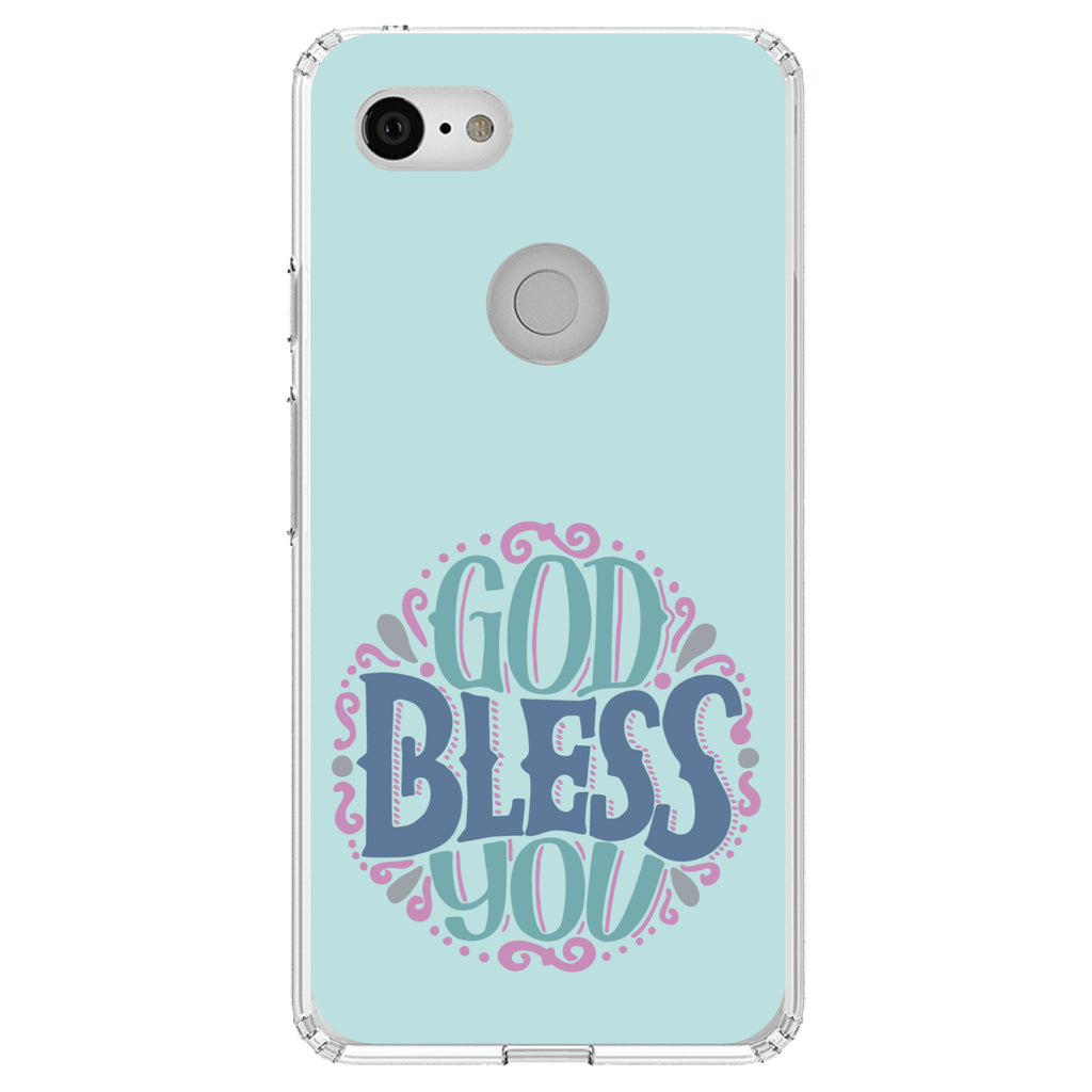 God Bless You, Circle Floral Clear Shockproof iPhone Case, view 21