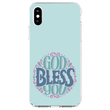 DistinctInk® Clear Shockproof Hybrid Case for Apple iPhone / Samsung Galaxy / Google Pixel - God Bless You - Circle Floral