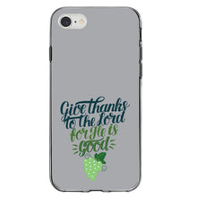 DistinctInk® Clear Shockproof Hybrid Case for Apple iPhone / Samsung Galaxy / Google Pixel - Give Thanks to the Lord For He Is Good - Grapes