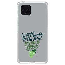 DistinctInk® Clear Shockproof Hybrid Case for Apple iPhone / Samsung Galaxy / Google Pixel - Give Thanks to the Lord For He Is Good - Grapes