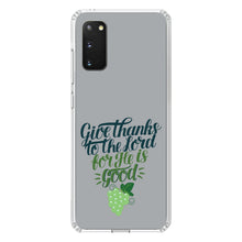 DistinctInk® Clear Shockproof Hybrid Case for Apple iPhone / Samsung Galaxy / Google Pixel - Give Thanks to the Lord For He Is Good - Grapes