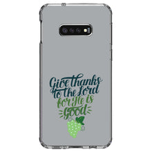 DistinctInk® Clear Shockproof Hybrid Case for Apple iPhone / Samsung Galaxy / Google Pixel - Give Thanks to the Lord For He Is Good - Grapes