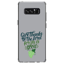 DistinctInk® Clear Shockproof Hybrid Case for Apple iPhone / Samsung Galaxy / Google Pixel - Give Thanks to the Lord For He Is Good - Grapes