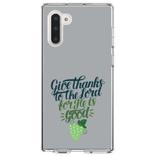 DistinctInk® Clear Shockproof Hybrid Case for Apple iPhone / Samsung Galaxy / Google Pixel - Give Thanks to the Lord For He Is Good - Grapes