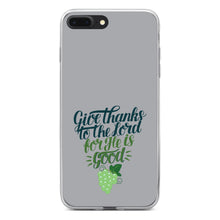 DistinctInk® Clear Shockproof Hybrid Case for Apple iPhone / Samsung Galaxy / Google Pixel - Give Thanks to the Lord For He Is Good - Grapes