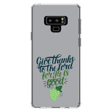 DistinctInk® Clear Shockproof Hybrid Case for Apple iPhone / Samsung Galaxy / Google Pixel - Give Thanks to the Lord For He Is Good - Grapes