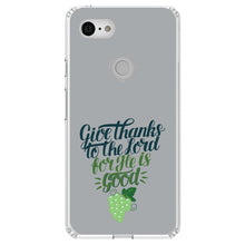 DistinctInk® Clear Shockproof Hybrid Case for Apple iPhone / Samsung Galaxy / Google Pixel - Give Thanks to the Lord For He Is Good - Grapes