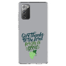 DistinctInk® Clear Shockproof Hybrid Case for Apple iPhone / Samsung Galaxy / Google Pixel - Give Thanks to the Lord For He Is Good - Grapes