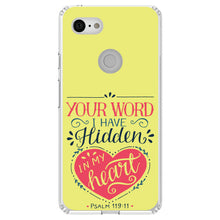 DistinctInk® Clear Shockproof Hybrid Case for Apple iPhone / Samsung Galaxy / Google Pixel - Psalm 119:11 - Your Word I have Hidden in My Heart