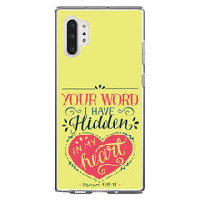 DistinctInk® Clear Shockproof Hybrid Case for Apple iPhone / Samsung Galaxy / Google Pixel - Psalm 119:11 - Your Word I have Hidden in My Heart